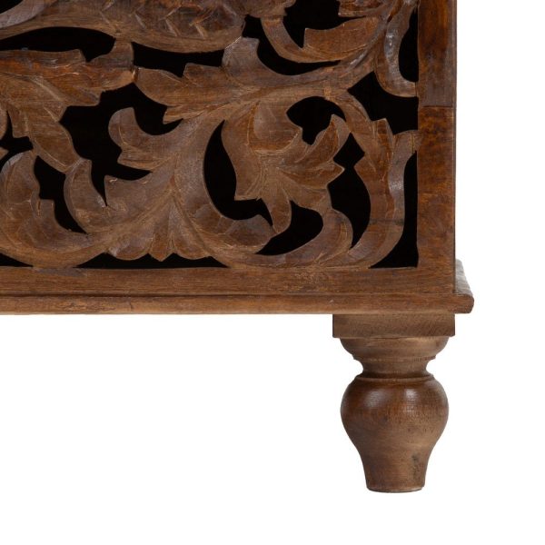 Baúl marrón madera decoración 117 x 46 x 45,50 cm