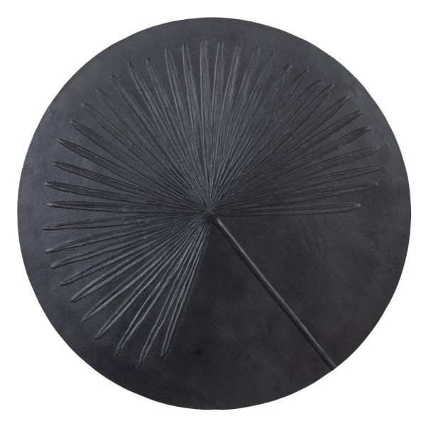 Mesa centro negro aluminio/hierro salón 80 x 80 x 35 cm