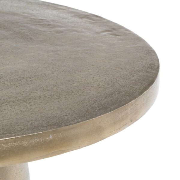 Mesa centro oro aluminio salón 70 x 70 x 45 cm