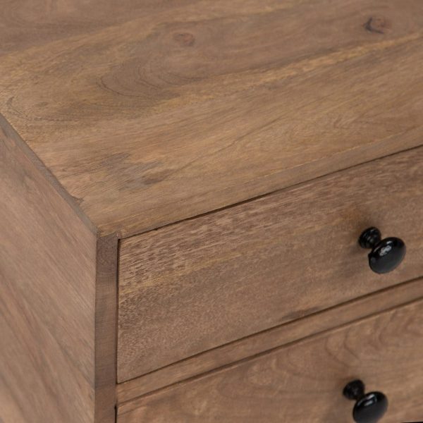 Mesita natural-negro madera de mango 43 x 33 x 61 cm