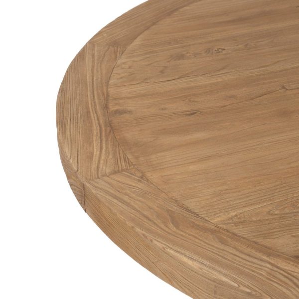 Mesa comedor natural madera de olmo 150 x 150 x 76 cm