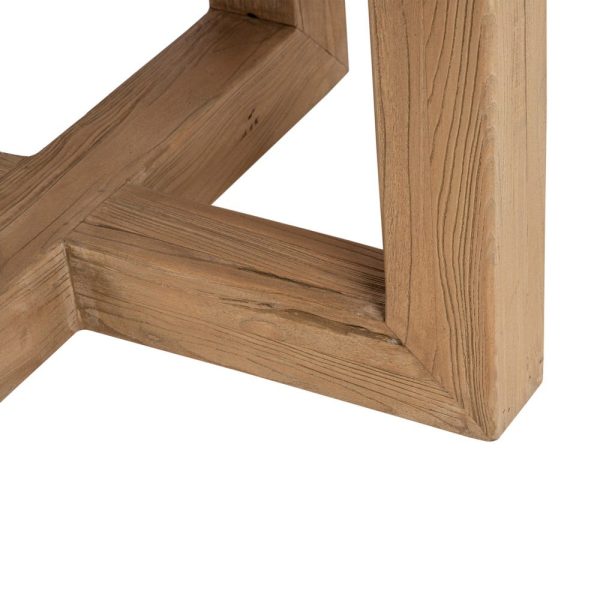 Mesa comedor natural madera de olmo 150 x 150 x 76 cm