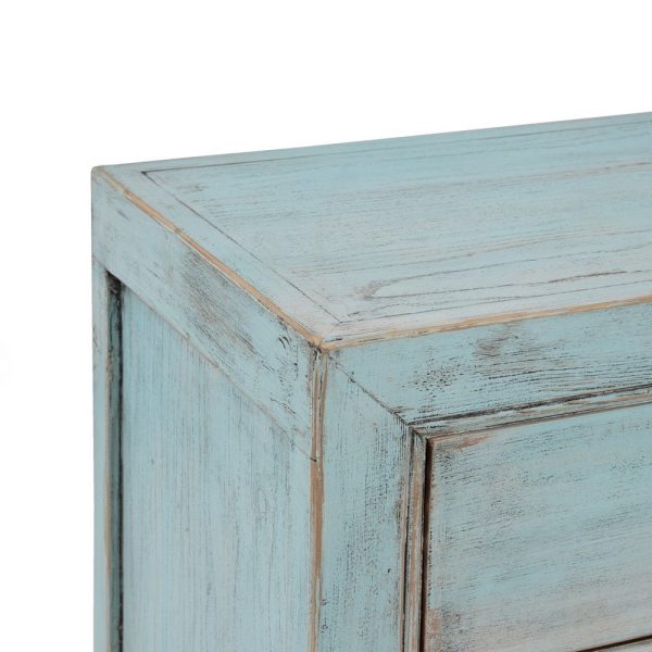 Aparador azul madera de pino salón 180 x 44 x 89 cm