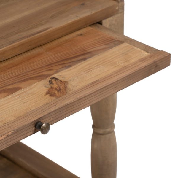 Mesa auxiliar natural madera de pino 60 x 50 x 68 cm