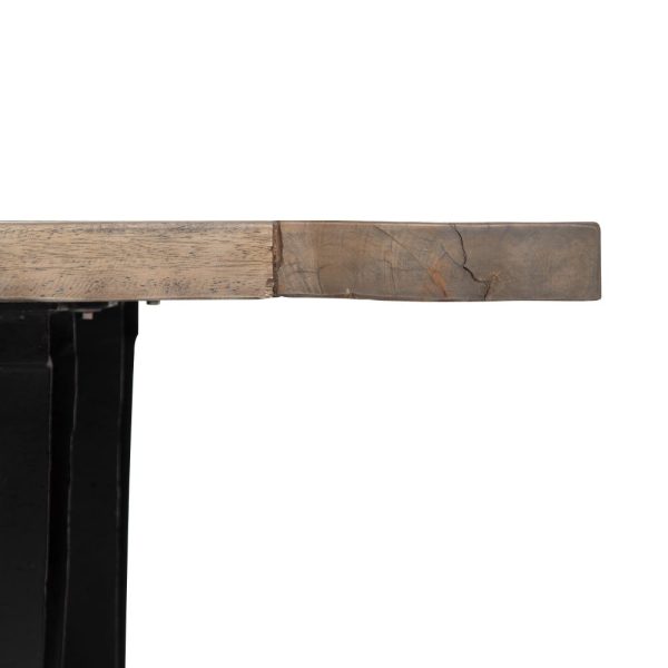 Mesa comedor natural-negro 220 x 90 x 76 cm
