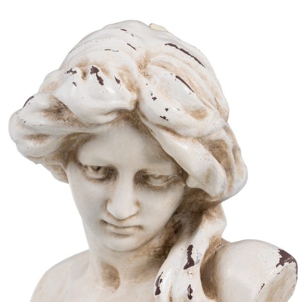 Busto griega resina decoración 27 x 18 x 60 cm