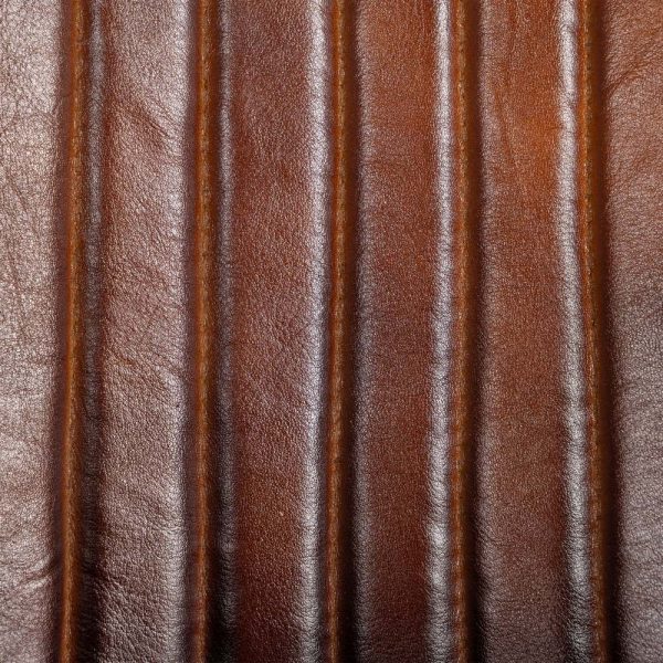 Silla marrón metal / piel salón 55 x 53 x 74 cm