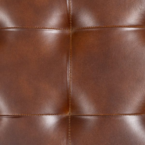 Butaca marrón metal / piel salón 48 x 81 x 76 cm
