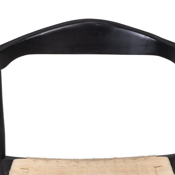 Silla natural-negro ratán/madera salón 59 x 58 x 76,50 cm