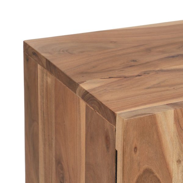 Mueble tv natural madera-hierro salón 204 x 45,50 x 54 cm