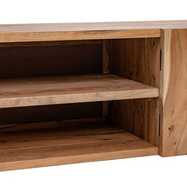 Mueble tv natural madera-hierro salón 204 x 45,50 x 54 cm