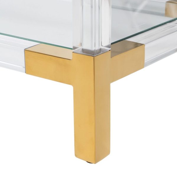 Consola oro-transparente 130 x 40,50 x 78,50 cm