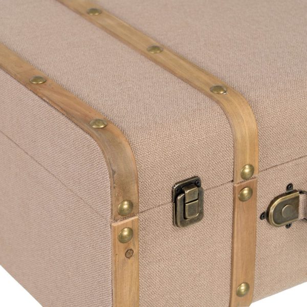 S/2 maletas taupe dm-tejido decoración 48 x 36 x 20,50 cm