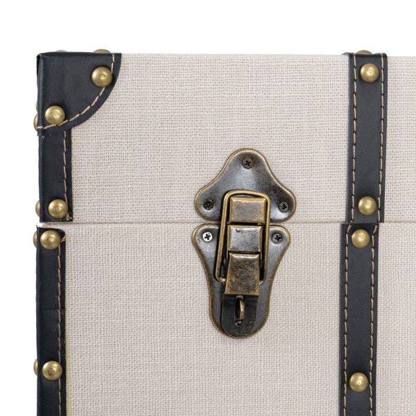 S/4 baúles crema-marrón dm-tejido 68 x 43 x 41 cm