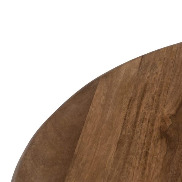 Mesa centro natural madera de mango 90 x 90 x 45 cm