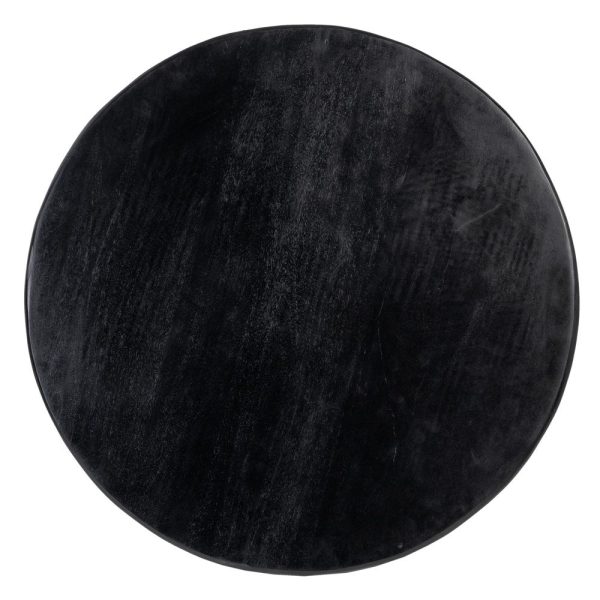 Mesa centro negro madera de mango salón 90 x 90 x 45 cm
