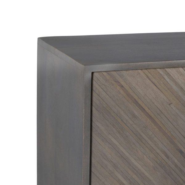 Armario gris madera / metal salón 91,50 x 39,50 x 116 cm