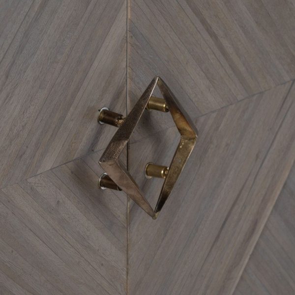 Armario gris madera / metal salón 91,50 x 39,50 x 116 cm