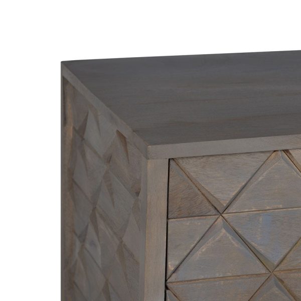 Aparador gris madera / metal salón 152,50 x 41 x 85 cm