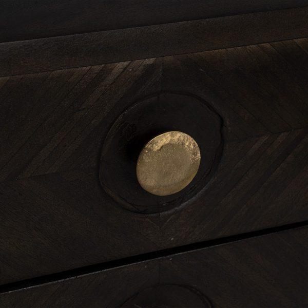 Aparador marrón-oro madera / metal salón 122 x 41 x 91 cm