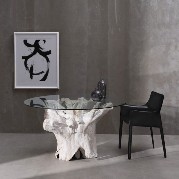Mesa comedor blanco rozado 140 x 140 x 75 cm