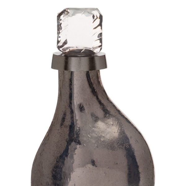 Botella decorativa plata 13 x 10 x 43 cm