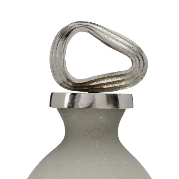 Botella decorativa gris-plata 15 x 15 x 46 cm