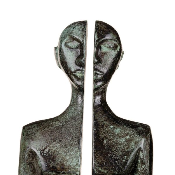 Figura negro aluminio decoración 18 x 18 x 69,20 cm