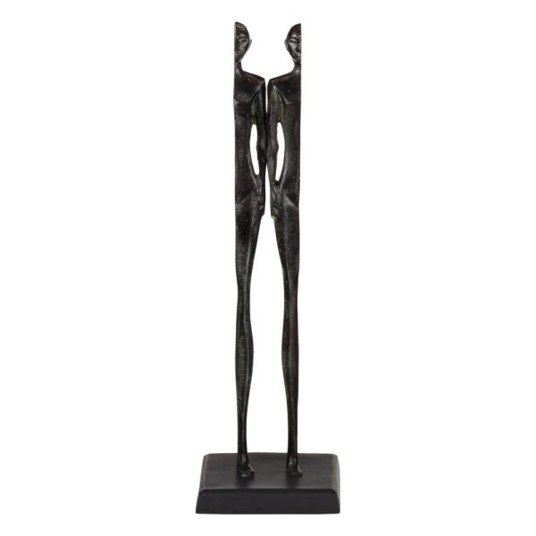 Figura negro aluminio decoración 18 x 18 x 62 cm