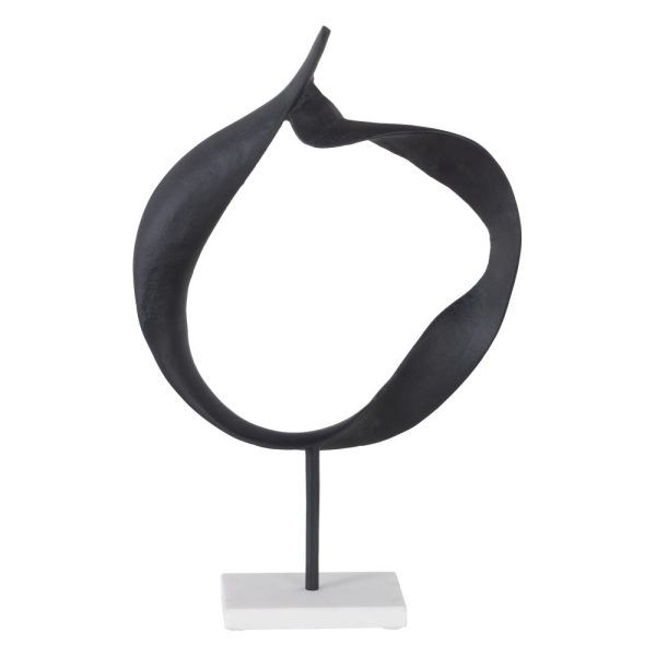 Figura negro aluminio/mármol decoración 33 x 10 x 51 cm