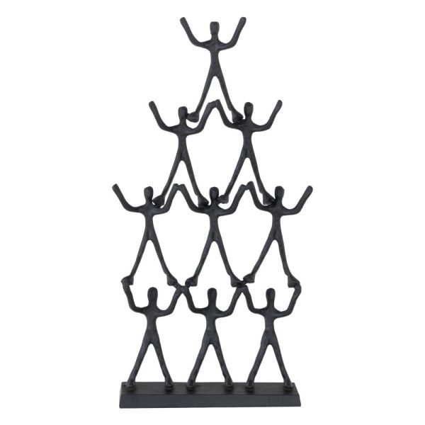 Figura negro aluminio decoración 36 x 8 x 70 cm
