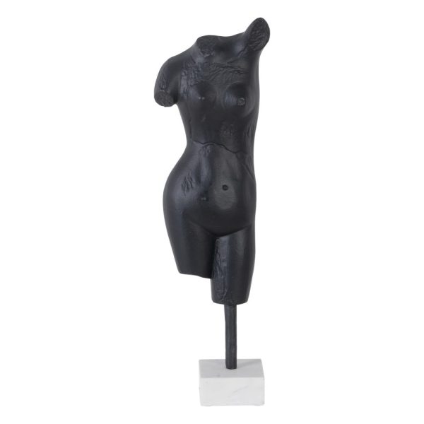Figura busto negro aluminio/mármol 16 x 10 x 62 cm