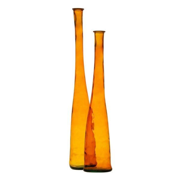 Jarrón ambar vidrio reciclado decoración 18 x 18 x 120 cm