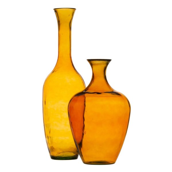 Jarrón ambar vidrio reciclado decoración 30 x 30 x 100 cm