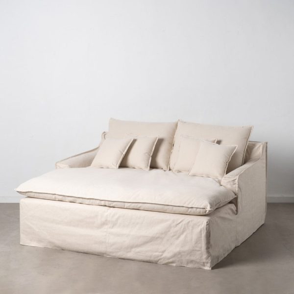 Sofá chaise longue beige tejido salón 190 x 165 x 95 cm