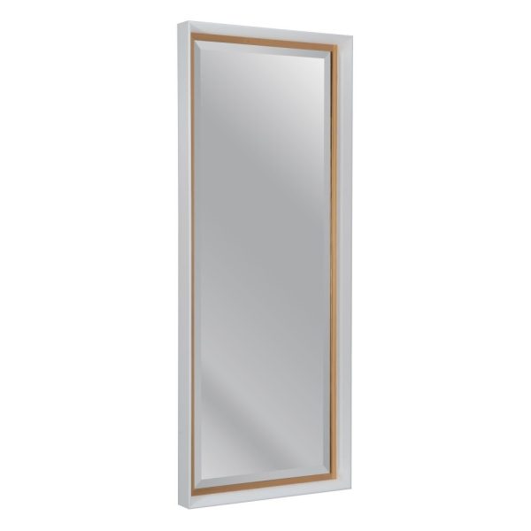 Espejo oro-blanco madera decoración 45 x 6 x 116 cm