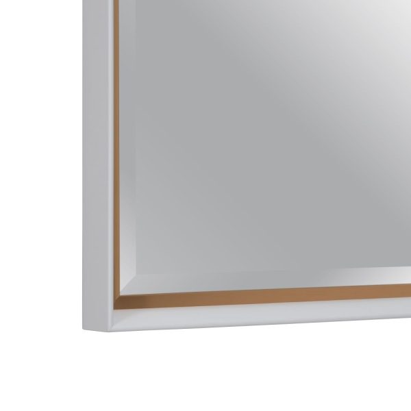 Espejo oro-blanco madera decoración 45 x 6 x 116 cm