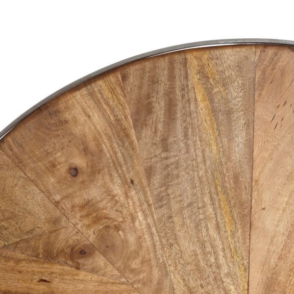 S/2 mesa centro natural madera / acero 100 x 100 x 45 cm