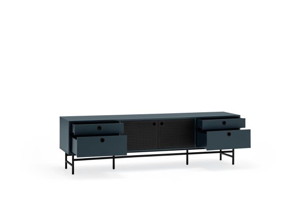 Mueble tv punto 2p4c negro/azul-gr antr