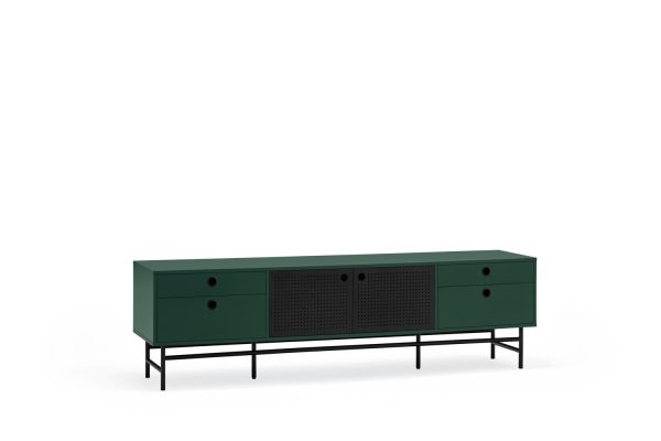 Mueble tv punto 2p4c negro/verde oscuro