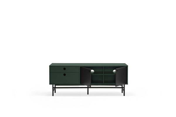 Mueble tv punto 2p2c 140cm negro/verde oscuro
