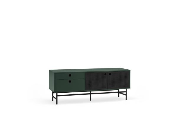Mueble tv punto 2p2c 140cm negro/verde oscuro
