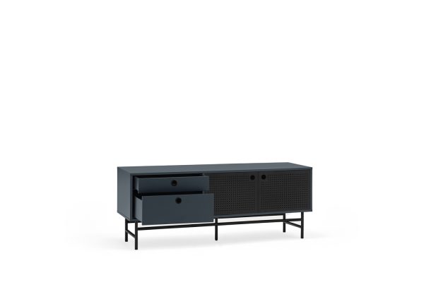 Mueble tv punto 2p2c 140cm negro/azul-gr antr