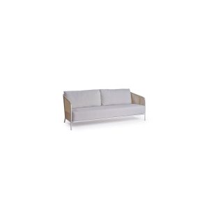 Sofá de exterior de aluminio y cuerda beige Sofá de exterior de aluminio y cuerda beige