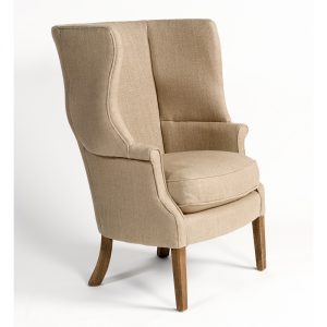 Sillón lino natural y roble