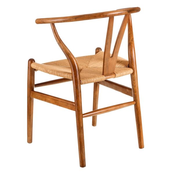Silla marrón madera de olmo salón 56 x 48 x 78 cm