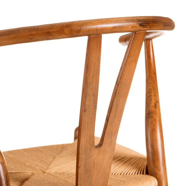 Silla marrón madera de olmo salón 56 x 48 x 78 cm