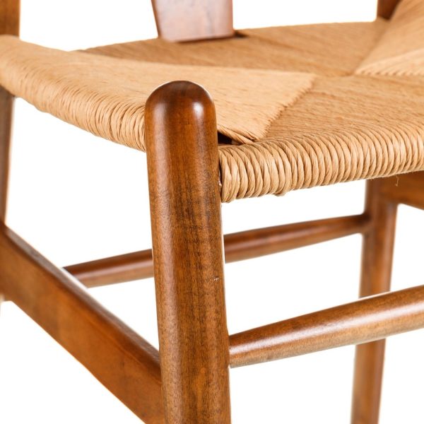 Silla marrón madera de olmo salón 56 x 48 x 78 cm