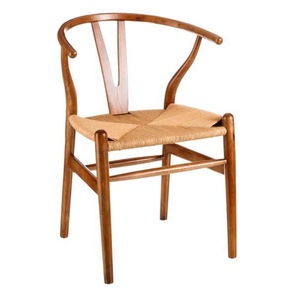 Silla marrón madera de olmo salón 56 x 48 x 78 cm