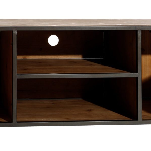 Mueble tv marrón-negro madera / metal 150 x 40 x 49 cm